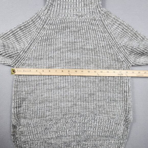 Marled Turtleneck Sweater Hi Low Knitted Shirt Womens Size Small Gray - Picture 4 of 7